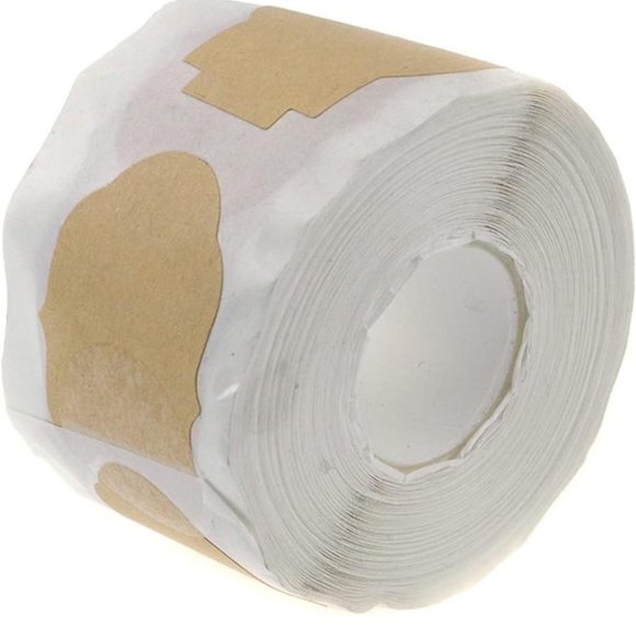 Natural Kraft Labels, Roll of 300 Decorative Stickers 3 Styles Adhesive Write On - Picture 8 of 10